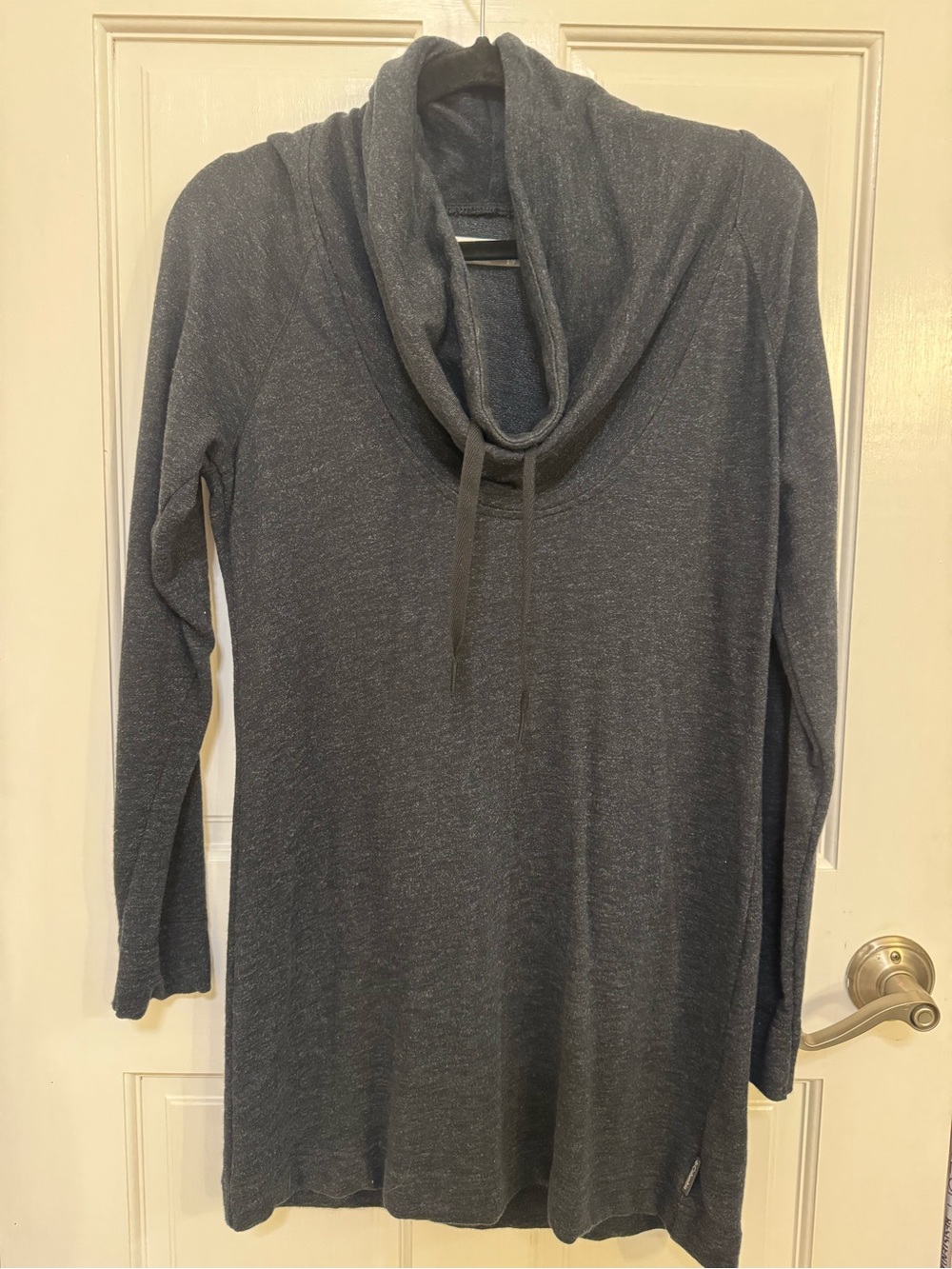 Cozy Charcoal Cowl Neck Tunic Dress